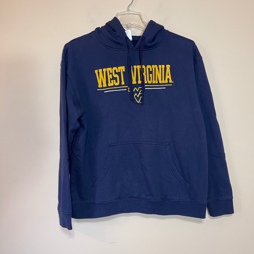 Knights Apparel West Virginia WVU Mountaineers Hoodie Navy Blue Mens Large‎